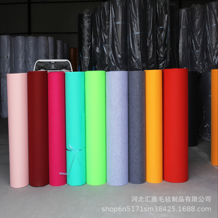 Factory wholesale 1mm-5mm thick color felt wool felt color chemical fiber adhesive felt cloth non-woven fabric