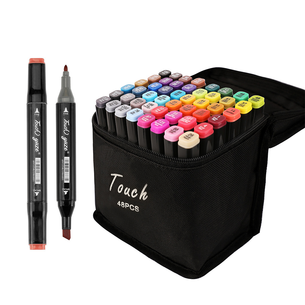 Children's Colorful Marker Oil-Based Double-Ended Colorful Pen Set 48 Colorful Set Oil-Based Watercolor Pen Multi-Colorful Marker Pen
