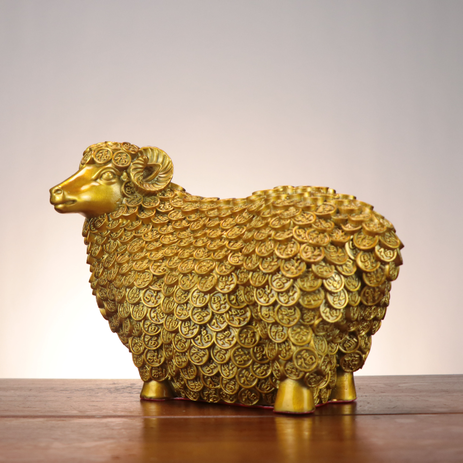 Copper Wanfu Sheep Ornaments Copper Sheep Zodiac Sheep Home Office Desktop Mascot Fuyang Money Sheep