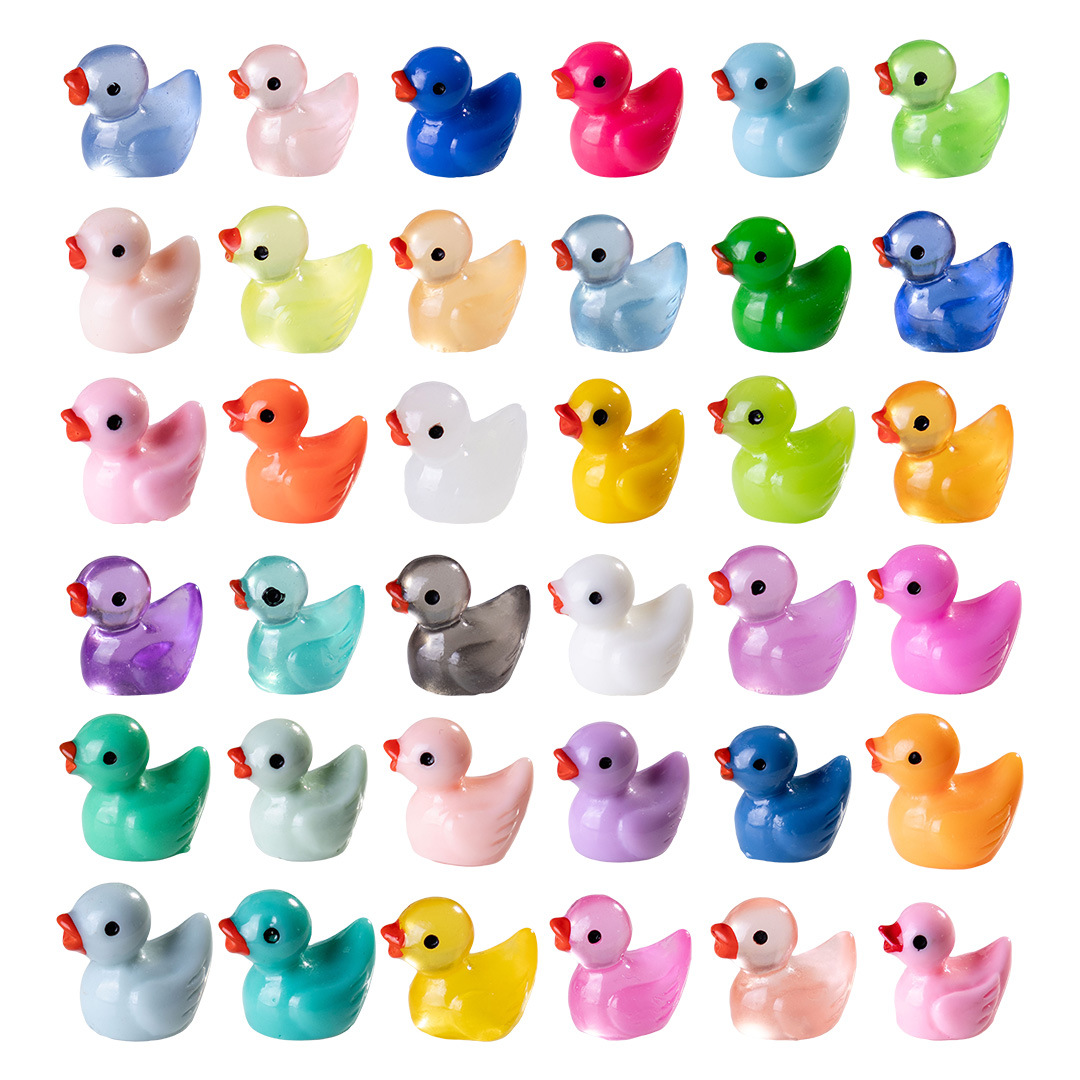 Cross-border Amazon luminous color duckling micro landscape decorative resin diy jewelry small accessories pendant ornaments