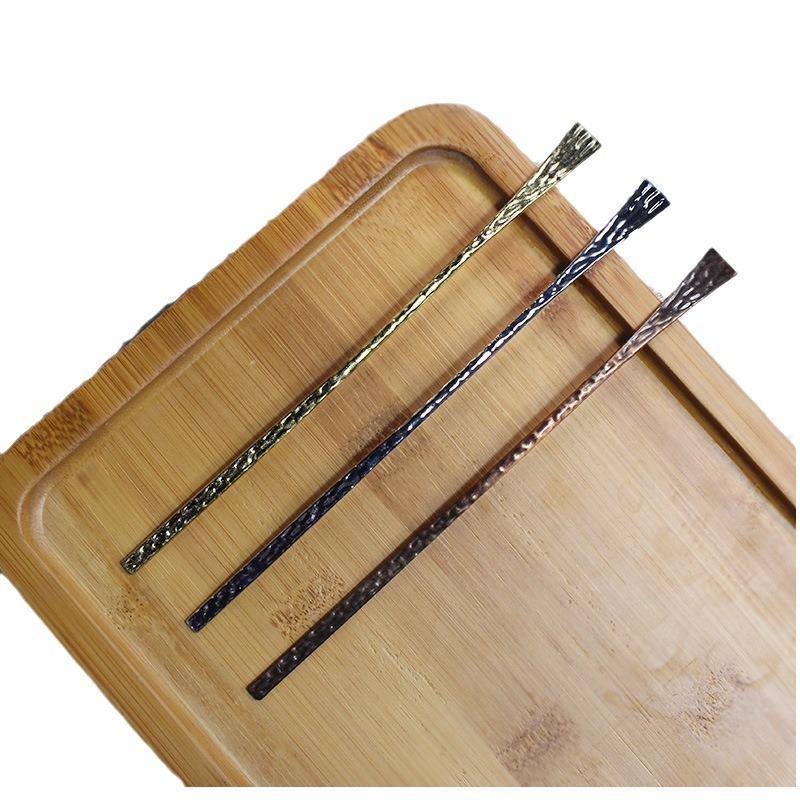 Antique threaded metal tea spoon antique copper dial bamboo spoon tea dial teaspoon tea ceremony accessories alloy wholesale