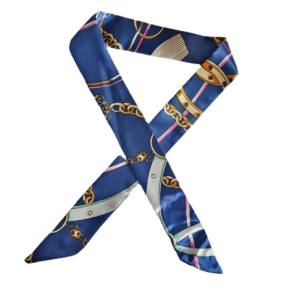 Spot silk scarf wholesale long beveled silk scarf ribbon hair strap Joker tie bag bow small silk scarf