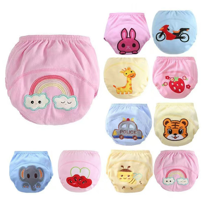 Трехслойные обучающие трусики, тканевые, однотонные