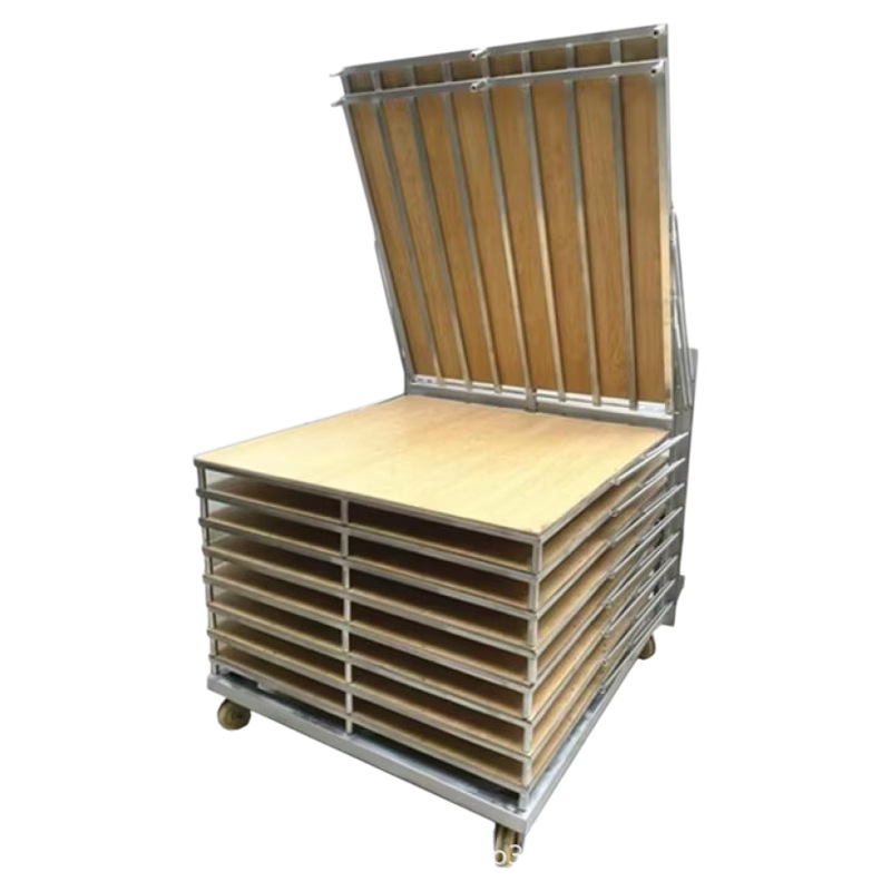 Wooden Multi-Layer Rack Turnover Cart Electronic Factory Drying Rack Aging Heavy-Duty Load-Bearing Rack Motor Push-Pull Auto Parts Drying Rack