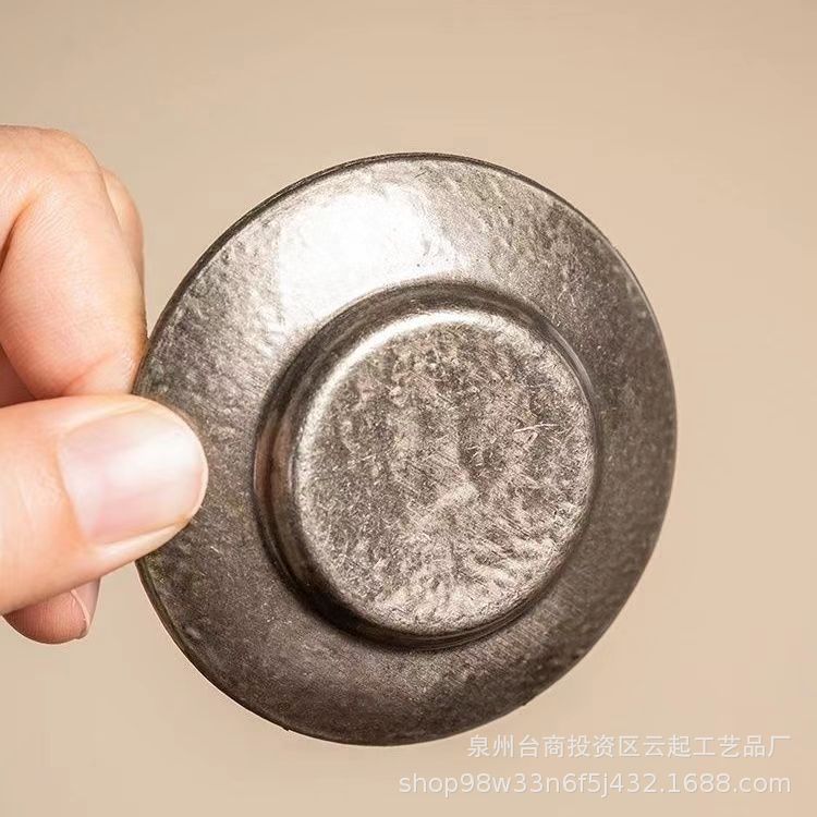 Alloy old coaster antique non-slip insulation tea holder cup holder mat kung fu tea set tea ceremony accessories Chinese style