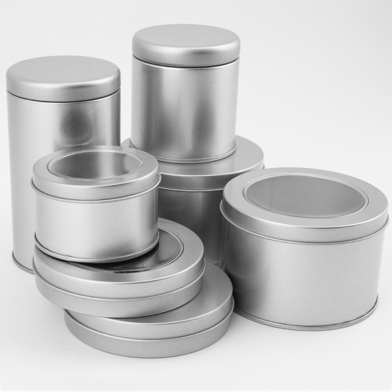 Spot Window Iron Box Wedding Candy Frosted Packaging Tinplate Box Candle Jar Round Music U Disk Tinplate Box