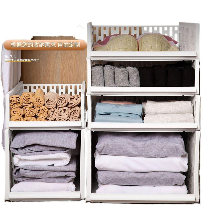 Wardrobe Layered Partition Wardrobe Clothes Organizer Clothing Storage Rack Dormitory Bedroom Cabinet Built-In Rack