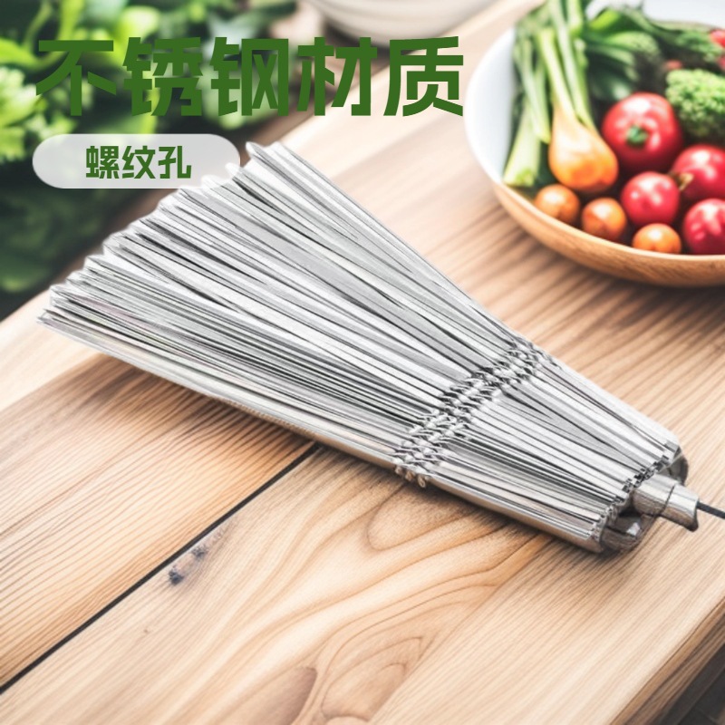 Нержавеющие шампуры для домашнего использования, для баранины, плоские, удлиненные и толстые