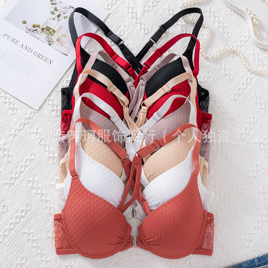 Бюстгальтер Temu с подкладкой, застежкой спереди, поддержкой, перекрестной спиной, без бретелей, улучшает вид груди