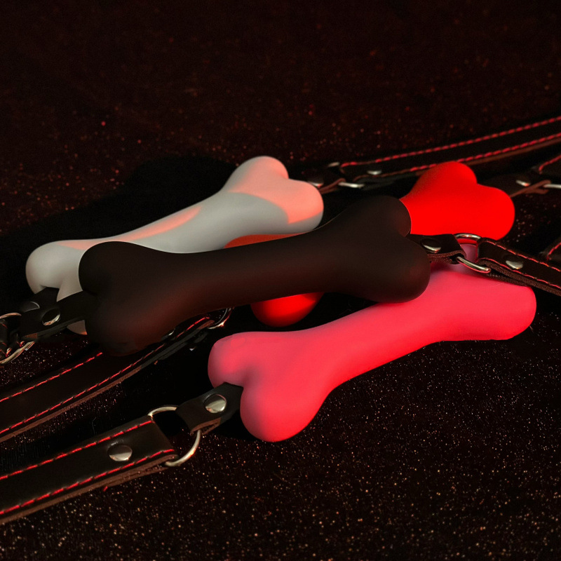 Couple's Fun Torture Device Silicone Dog Bone Mouth Gag Mouth Gag Alternative Sex Toy Soft Mouth Ball Adult