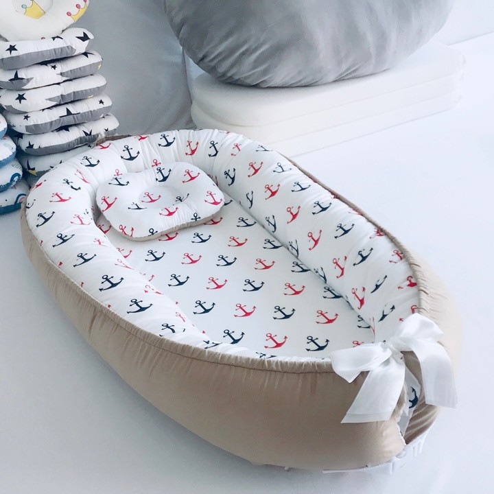 Cross-border removable and washable portable pressure-proof baby bed middle bed bionic baby nest baby pillow travel crib