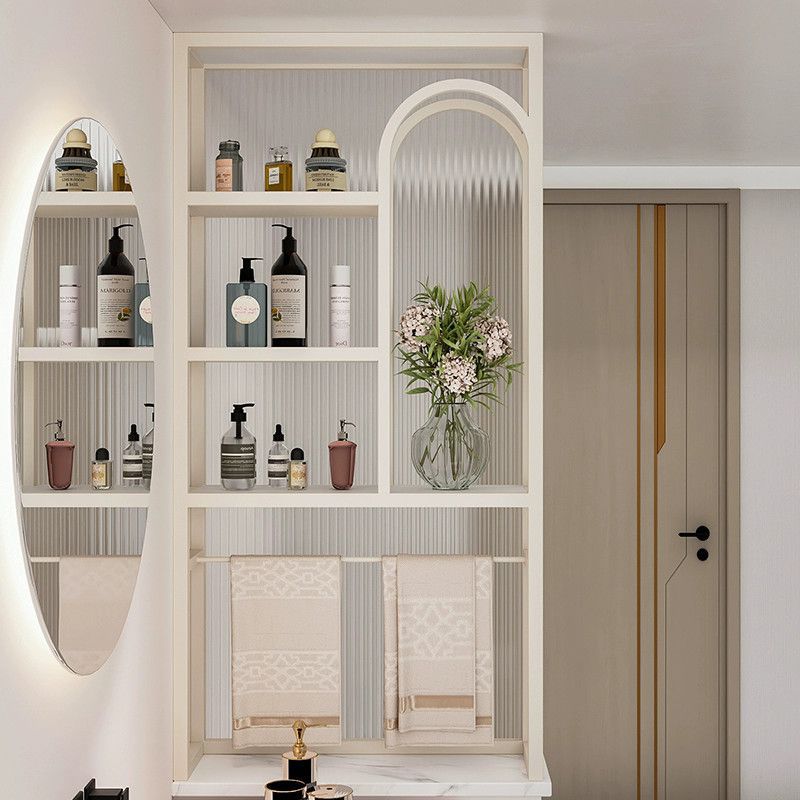 Modern Simple Cream Style Toilet Washing Table Dry and Wet Area Bedroom Storage Rack Half Wall Screen Partition Cabinet Mengnuo