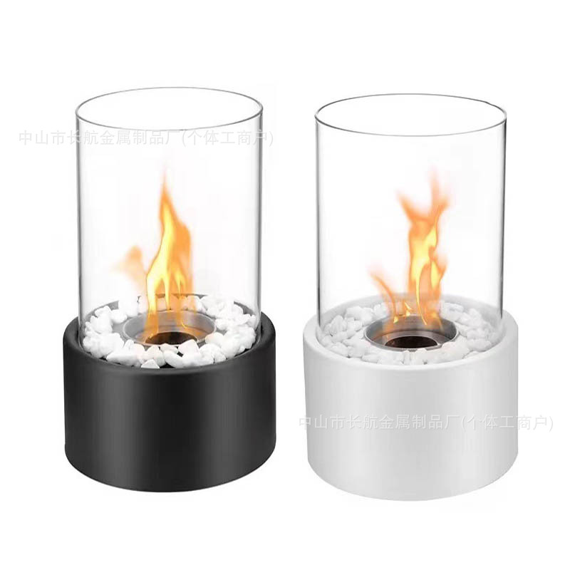 Cross-Border Alcohol Fireplace Ethanol Real Stove Round Bar Atmosphere Light Small Convenient Desktop Fireplace Indoor Stove