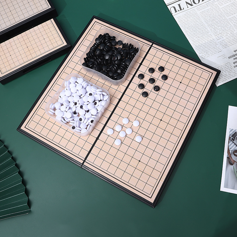 Wholesale Magnetic Go Gobang Folding Portable Board Student Desktop Game Chess Parent-Child Interactive Educational Toys