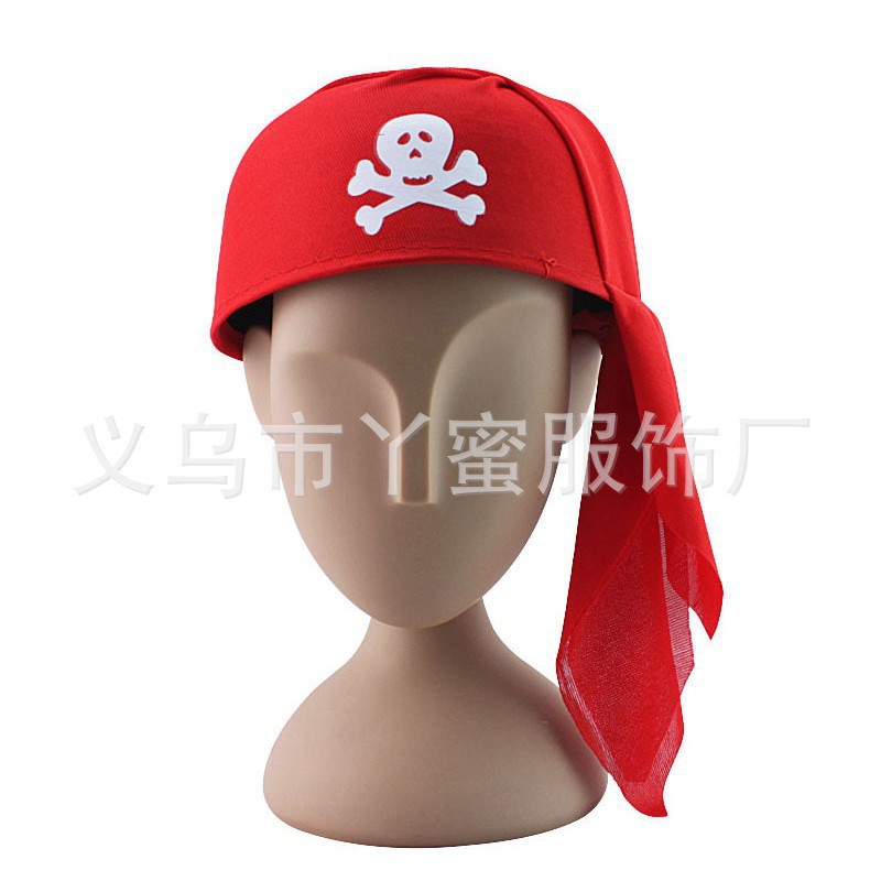 Halloween Party Pirate Headscarf Skull Pirate Hat Stage Performance Pirates of the Caribbean Costume