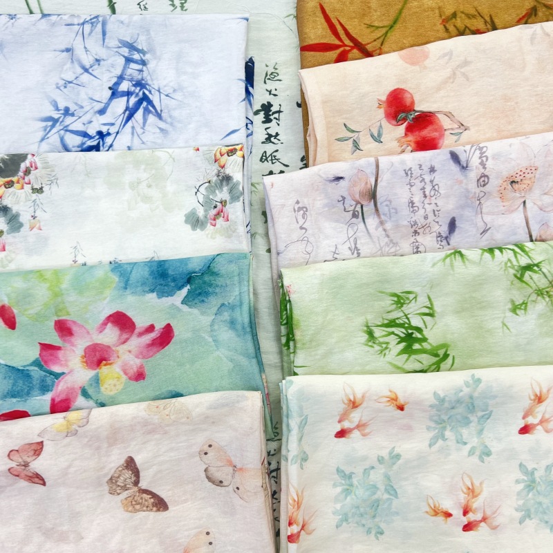 Гастродия реактивная цифровая хлопковая brocade ткань с буквами летняя детская одежда Ханьфу чонсам домашняя одежда новый китайский стиль