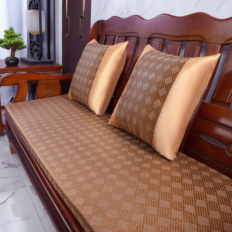 Summer Solid Wood Sofa Cushion Ice Rattan Mat Cushion High Density Sponge Non-Slip Summer Rattan Mat Mahogany Sofa Cushion