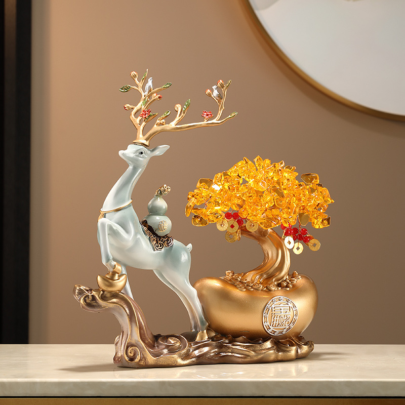 Fortune-making ornaments Fortune-making trees shake money all the way Fortune-making deer porch living room housewarming new house gifts moving opening gifts