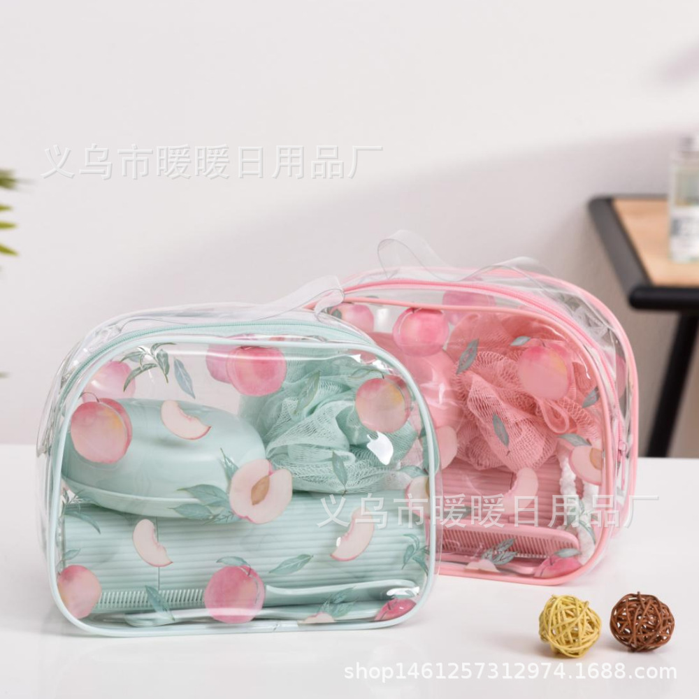 Girly Heart Printed Cosmetic Bag, High-End Satchel Transparent Toiletry Bag, Satchel Pvc Waterproof Cosmetic Storage Bag