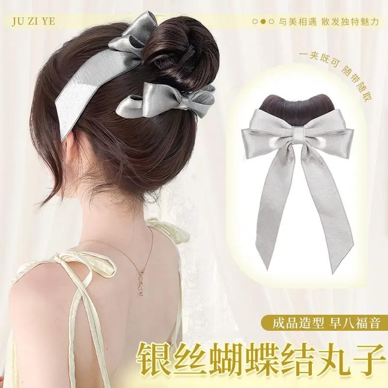 Розовая заколка с бантом для женщин, новый стиль 2025 года, высококачественная заколка для пучка на затылке