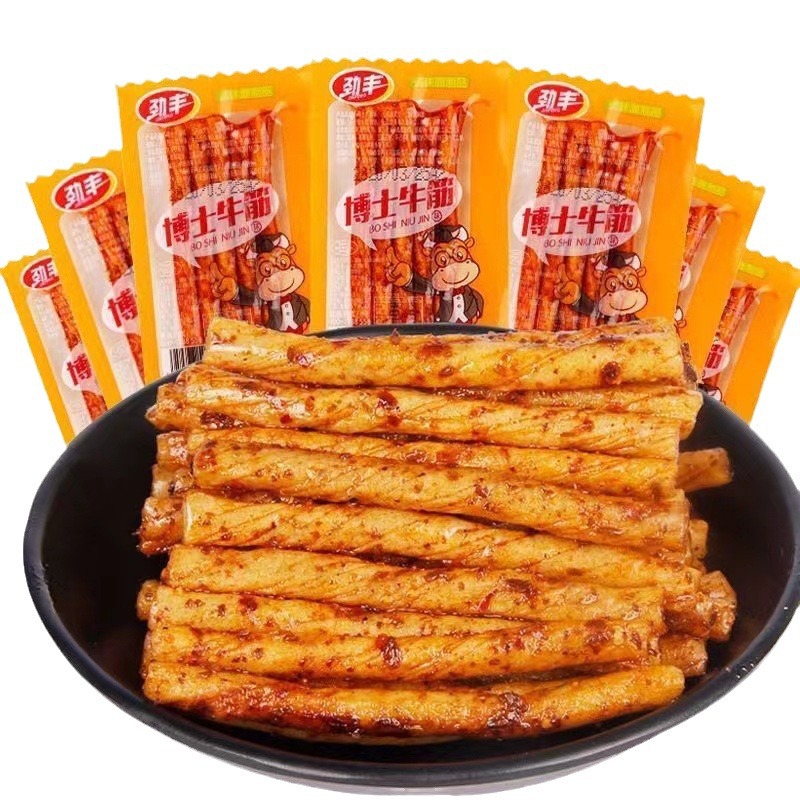 Dr. Jinfeng beef tendon spicy strip 8090 childhood nostalgic bean tendon Spicy Stick small package spicy vegetarian beef tendon casual snacks