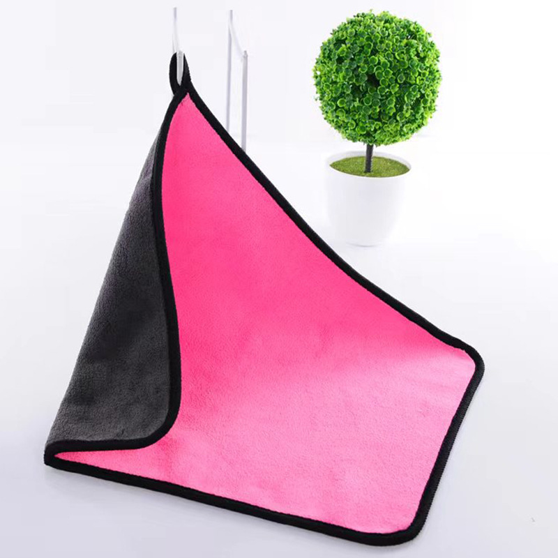 Car wash towel absorbent thickened double-sided coral fleece car towel lint-free non-marking car cleaning cloth