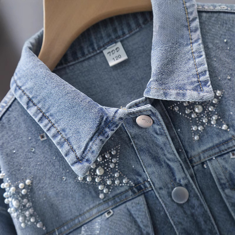 Girls' Denim Jacket Spring 2025 New Children's Western Style Jeans Big Children's Wear Girls' Spring and Autumn Jacket Top