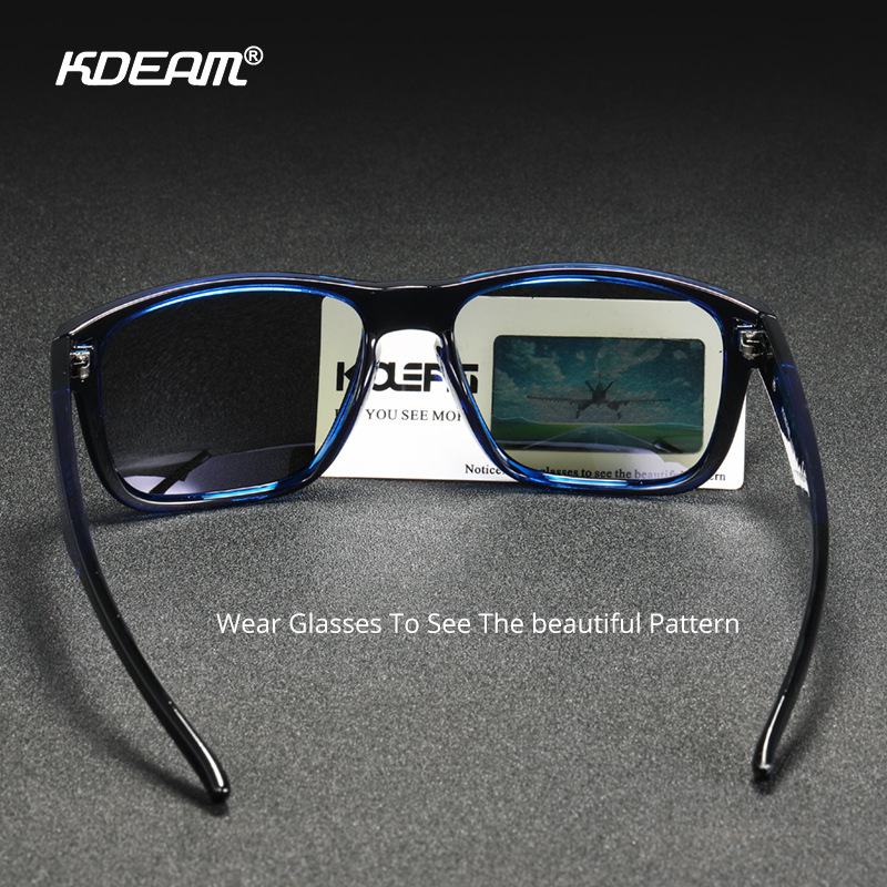 Kdeam New Square Outdoor Polarized Sunglasses, Colorful Men's and Women's Sunglasses, Fishing and Driving Glasses Kd109