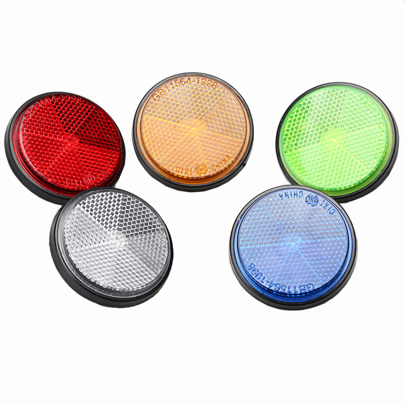 Motorcycle Electric Bicycle Bicycle Universal Sticker Reflective Plate Round Reflective Sheet Reflector Night Brake Warning