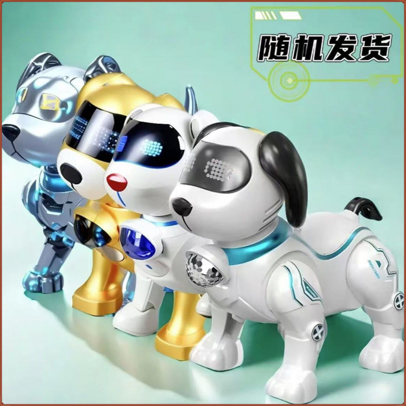 Net red explosions can walk with lights and sound effects for children electric toy robot dog simulation rope for boys and girls