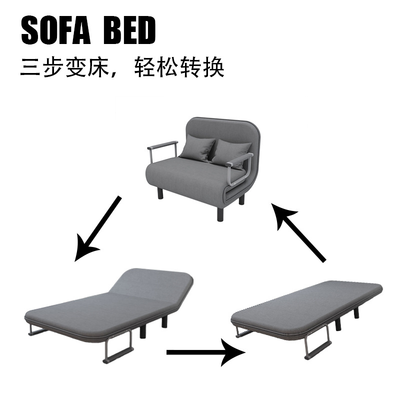 Modern Minimalist Folding Sofa Bed for Lazy People, Dual-Purpose for Apartment Rentals, Small Apartments, Simple Single or Double Sofa Furniture