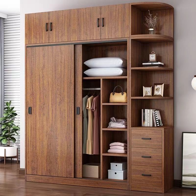 Solid Wood Wardrobe Home Bedroom Modern Simple Rental Room Wardrobe Durable Economical Storage Cabinet Children's Cabinet