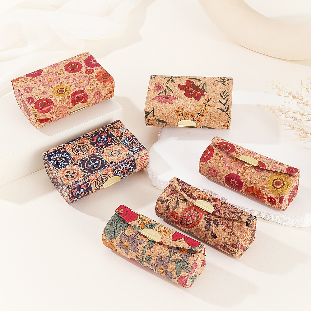 Популярный ретро ящик для помады из пробки, мини-ящик для хранения колец и серег, сувенир для путешествий