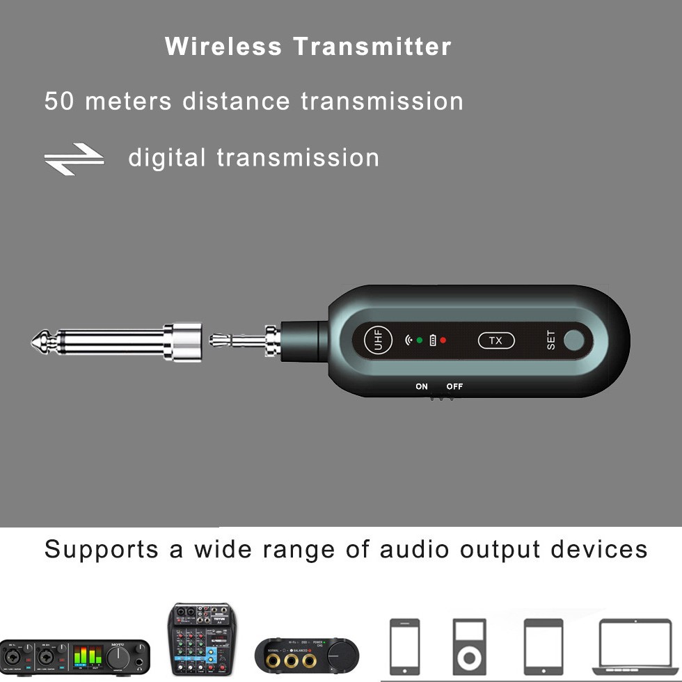 Mono wireless monitor system UHF audio real-time transmission Singer band rehearsal performance return headphones