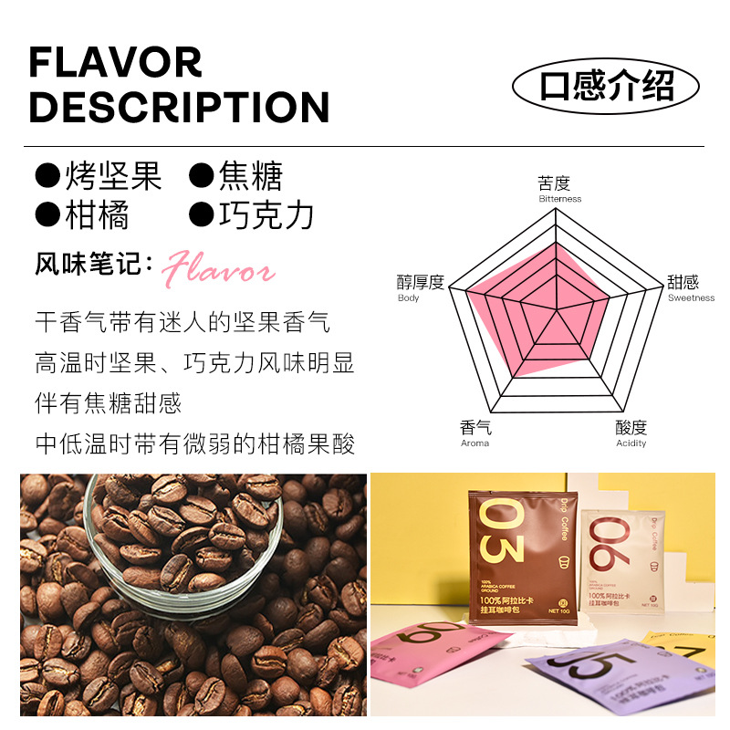 Hanging Ear Coffee Chain Hotel Office Digital Universal Wholesale Filter Bag American Fragrant and Mellow Black Coffee Powder