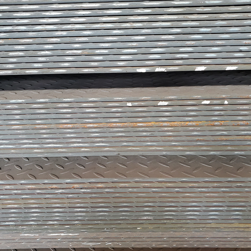 In Stock Galvanized Patterned Steel Plate, Cut to Size, Anti-Slip Stair Tread Plate, Flooring, Car Floor Embossed Dot Plate