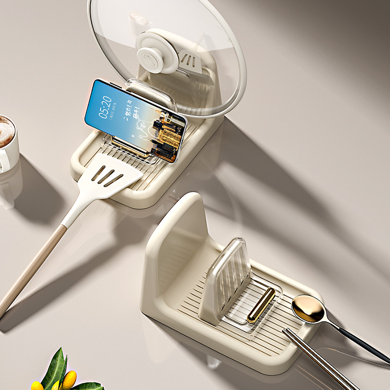 [Patent] kitchen storage rack multi-functional plastic water tray pot cover rack soup spoon rack European simple