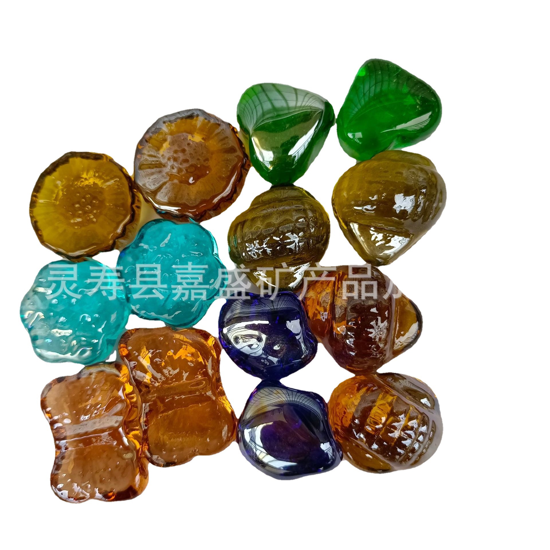 Supply of Various Special-Shaped Glass Beads, Archaeological Treasure-Digging Glass Cashew Stones, Fish Tank Aquarium Decorative Glass Flat Beads