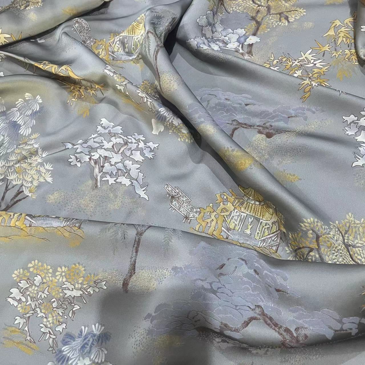 Ткань из тяжелой вискозы, ароматный облачный пряжи, жаккард, двухцветная, для чонгсана