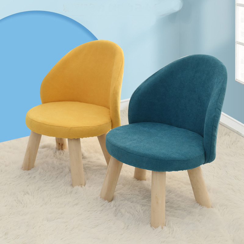 Табурет для гостиной, низкий деревянный табурет, креативный маленький стул с мягкой обивкой и спинкой