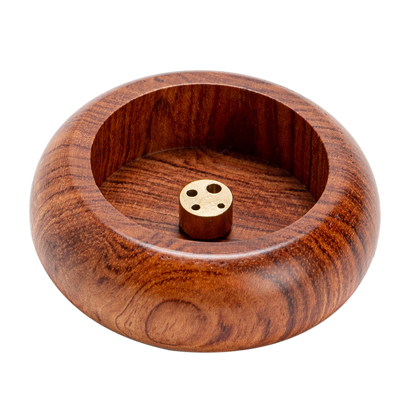 Solid Wood Chinese Style Incense Insertion Pillow Zen Platform Incense Seat Home Living Room Sandalwood Incense Burners Black Walnut and Pear Wood