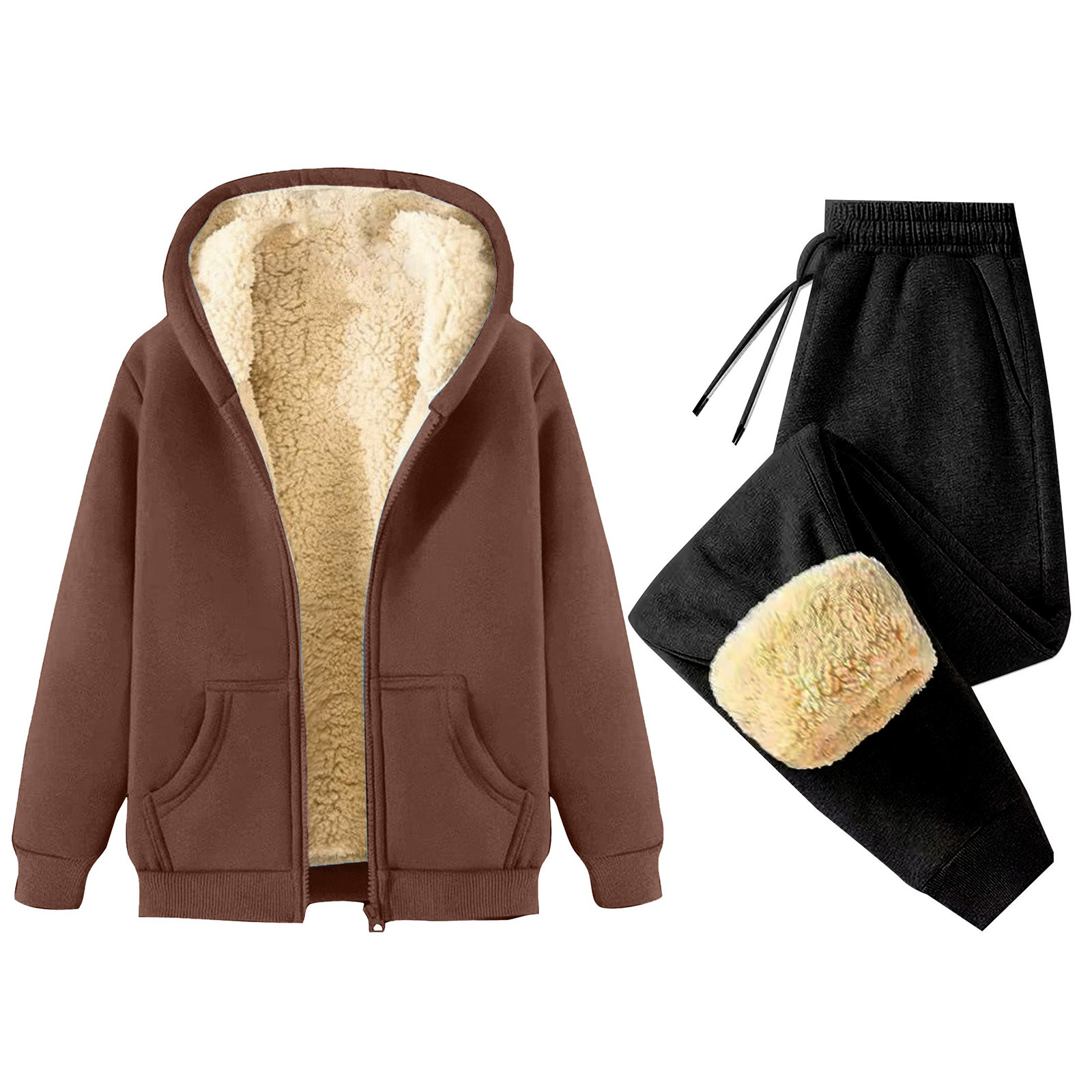 Wei Yi suit Set of Lamb Velvet Student suit Women 2022 New Fall/Winter fleece-lined Thickened Wei Yi Pants