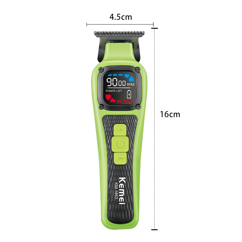 Kemei Intelligent Electric Hair Clipper Salon Professional Km-1863 Digital Display Hair Trimmer Haircut Clipper Set