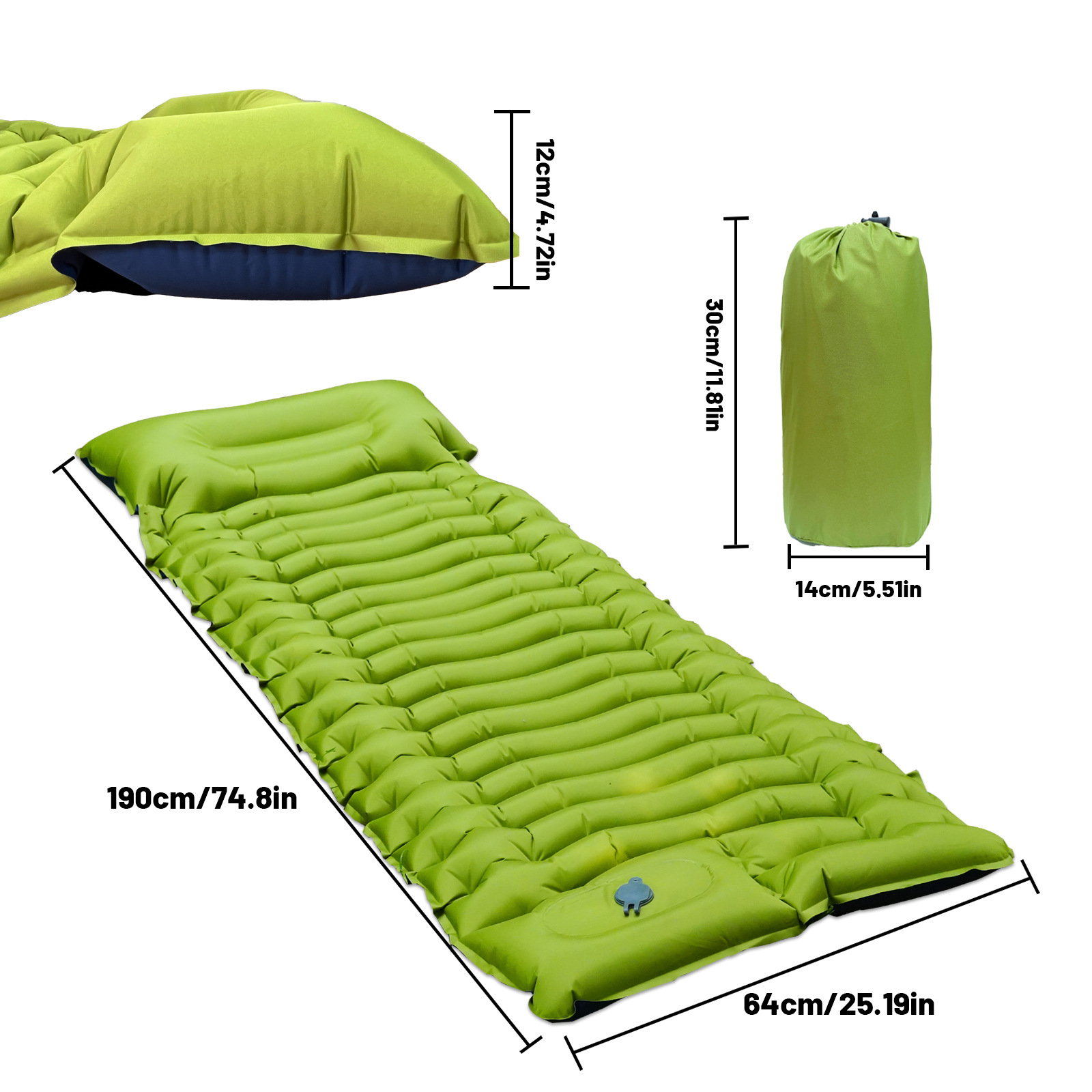 Support a generation of hot selling ultra-light foot inflatable cushion camping portable air bed folding moisture-proof sleep