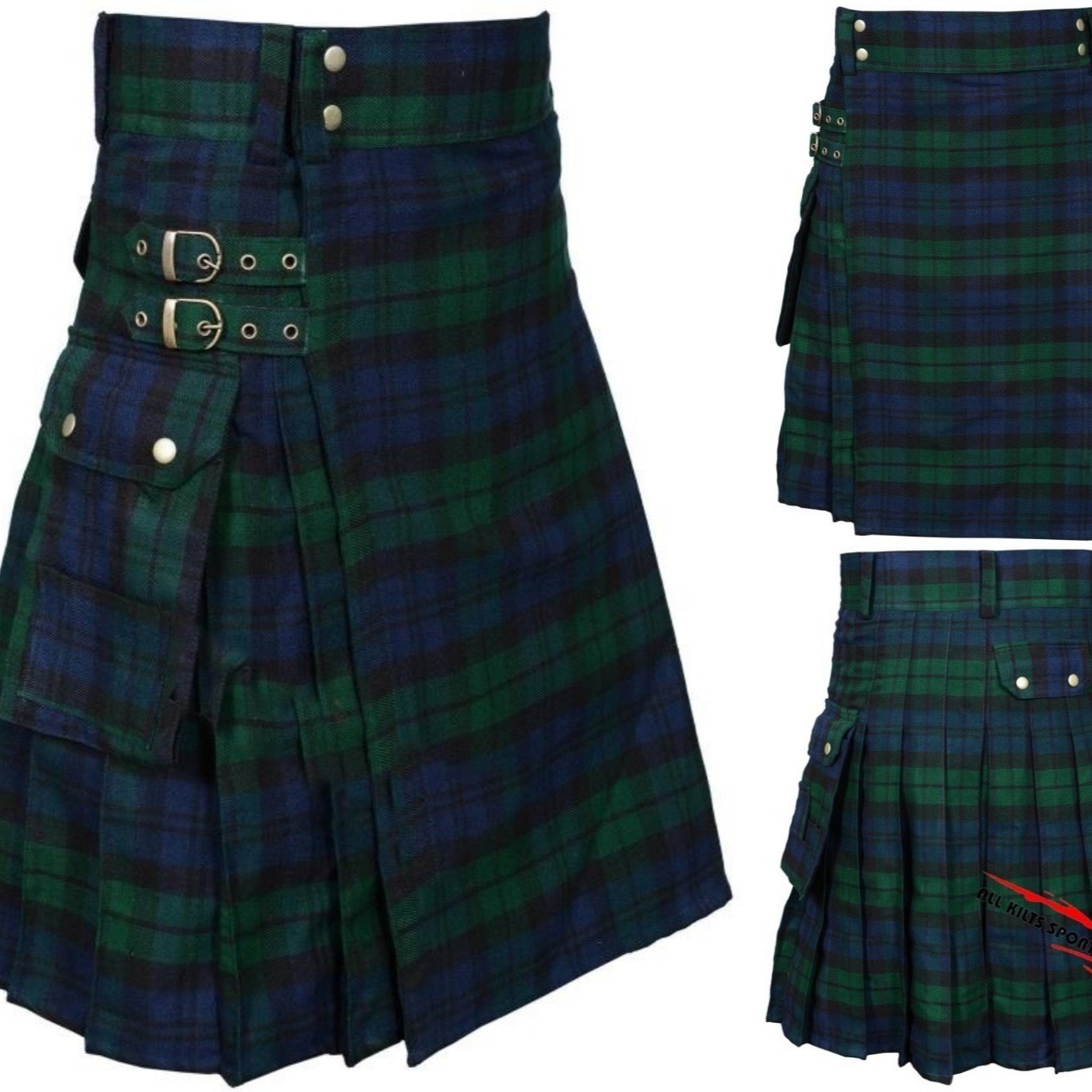 Men's AliExpress hot sale popular Scottish festival skirt men's plaid contrast color pleated skirt BK0001
