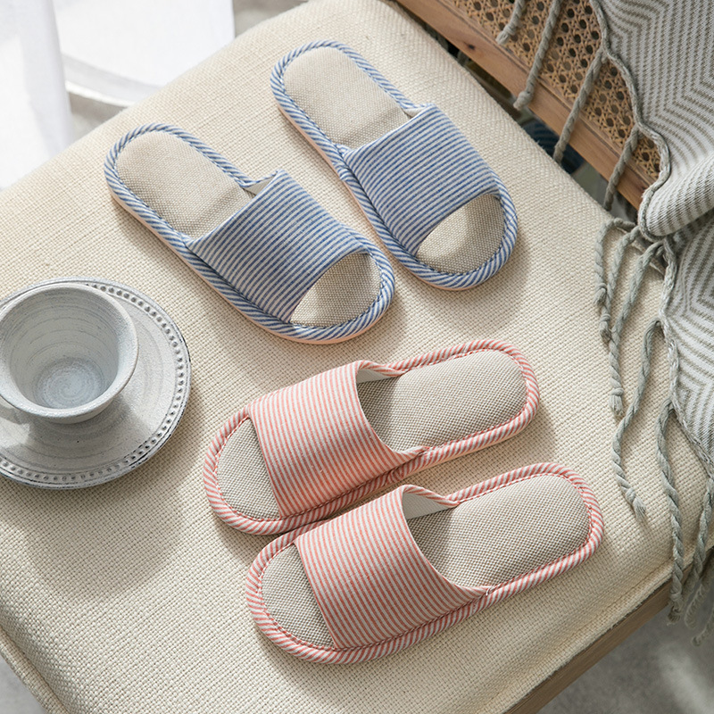 Linen Slippers Women's Spring and Autumn Four Seasons Indoor Household Cotton and Linen Dung-feeling Home Non-slip Summer Male Couple Wholesale