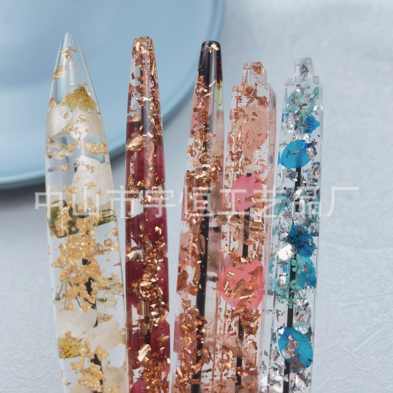 Dried Flower epoxy pen real flower resin crystal glue Teacher's Day gift
