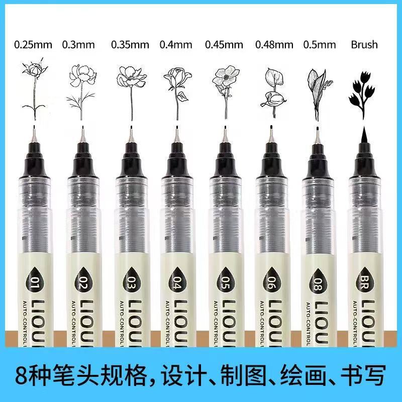 Прямая жидкая игольчатая ручка Gouline, специальная для рисования, водонепроницаемая, не расплывается