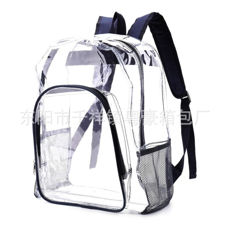 Spot transparent pvc backpack transparent student backpack color can be added logo