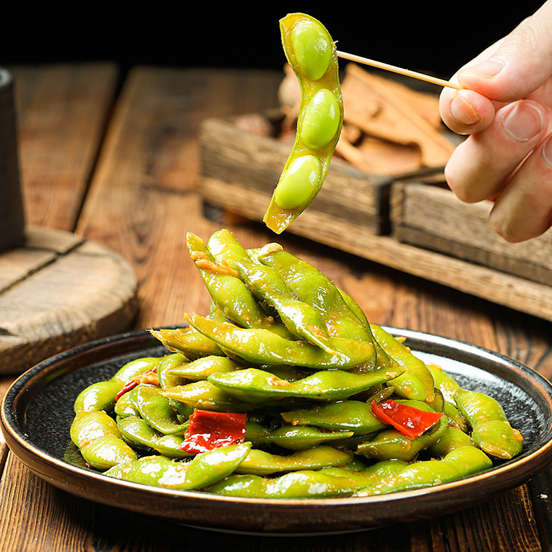 Flavored Edamame Quick-Frozen Cold Dishes Ktv Snacks Hotel Restaurant Spicy Edamame Finished Banquet Pre-Made Dishes